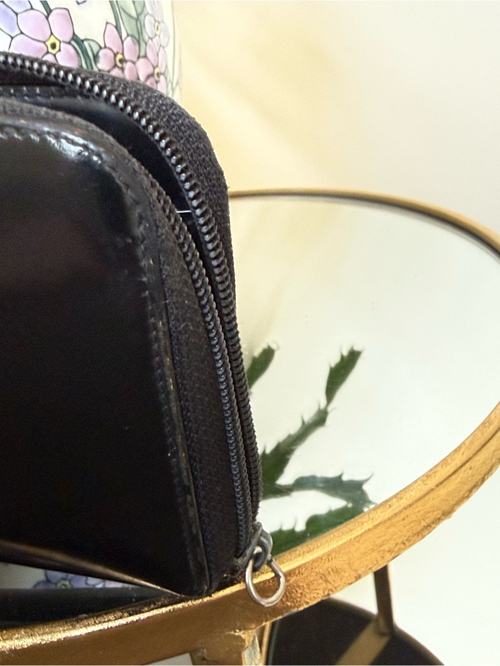 Prada Black Spazzolato Patent Leather Continental Zip Wallet Vintage - Picture 7 of 10